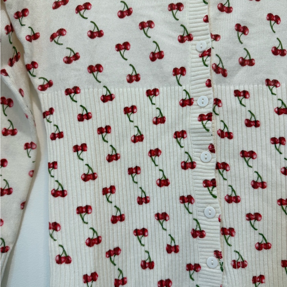 NWT PINK by Frankie’s Bikinis Victoria's Secret Cherry Print Blouse | Size M - Picture 2 of 8